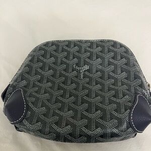Goyard Small Blue and Gray pouch cosmetic case